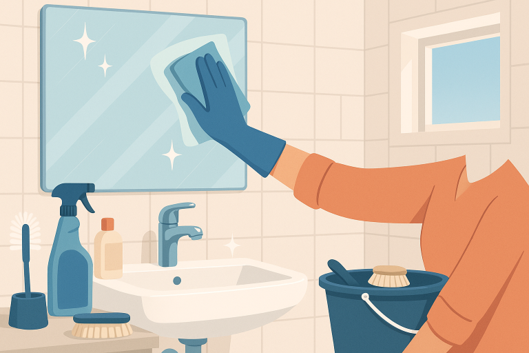 Badkamer schoonmaken