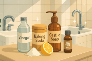 de beste natuurlijke schoonmaakmiddelen voor in de badkamer