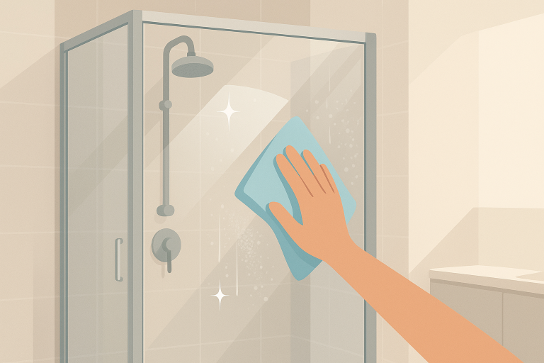 hoe maak je een douchecabine streeploos schoon