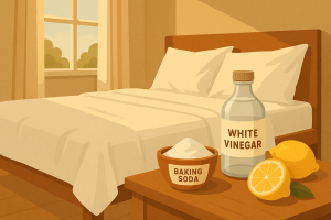 hoe verwijder je vlekken uit je beddengoed zonder bleekmiddel?