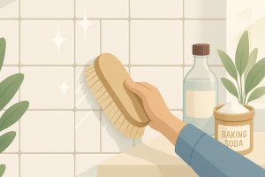 de juiste manier om badkamertegels en voegen schoon te maken