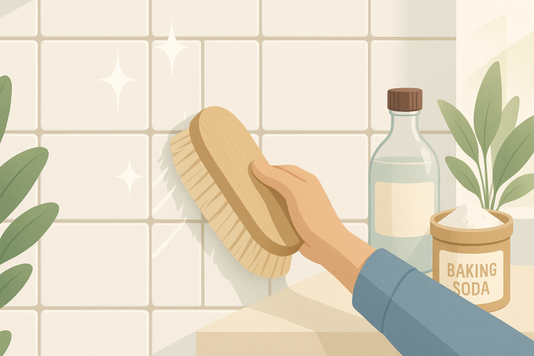 de juiste manier om badkamertegels en voegen schoon te maken