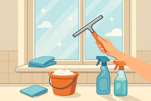 hoe maak je je keukenraam en ramenbank streeploos schoon?