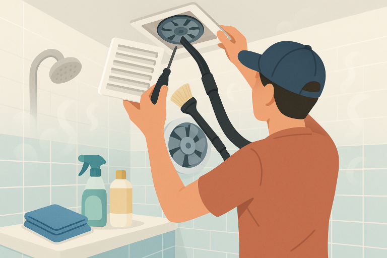 hoe maak je een ventilatiesysteem in de badkamer schoon